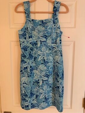 Lilly Pulitzer SAMPLE starfish seashell dress BONAIRE BLUE Coastal CONSTELLATION